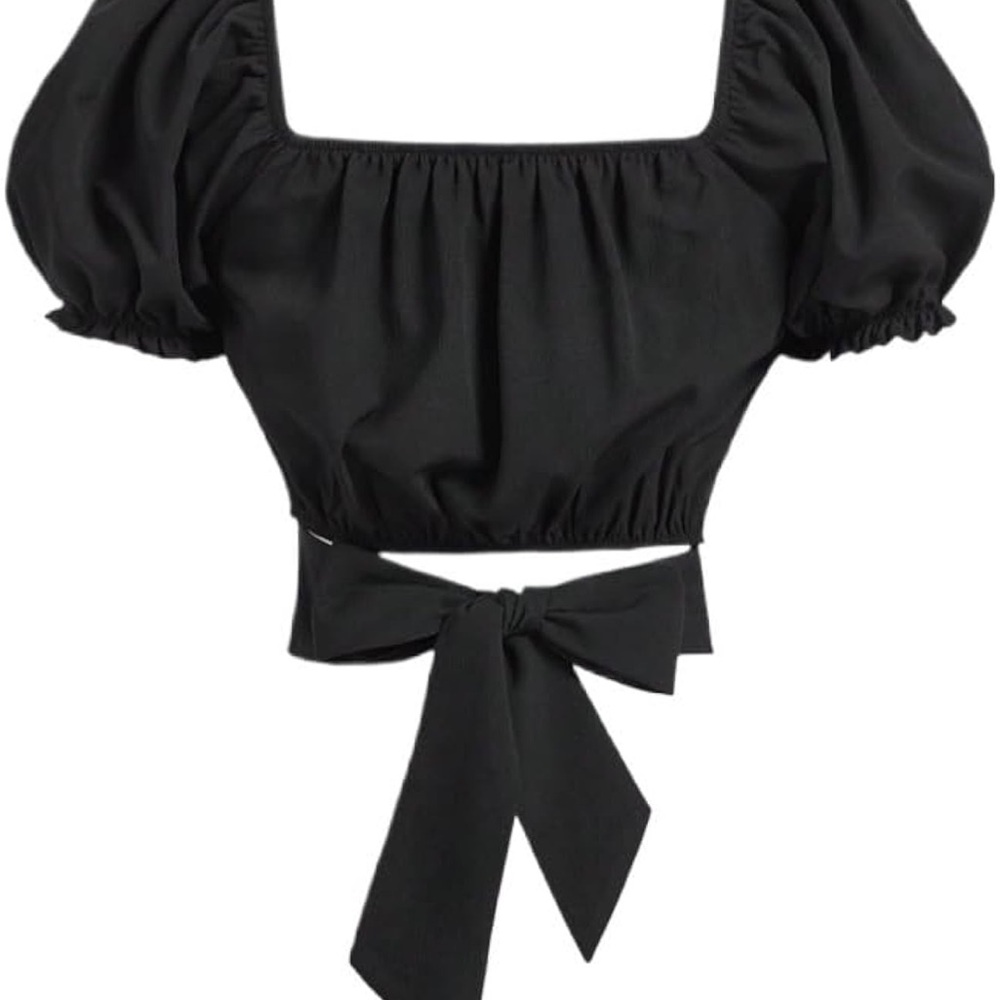 Forever 21 Black Puff Sleeve Blouse